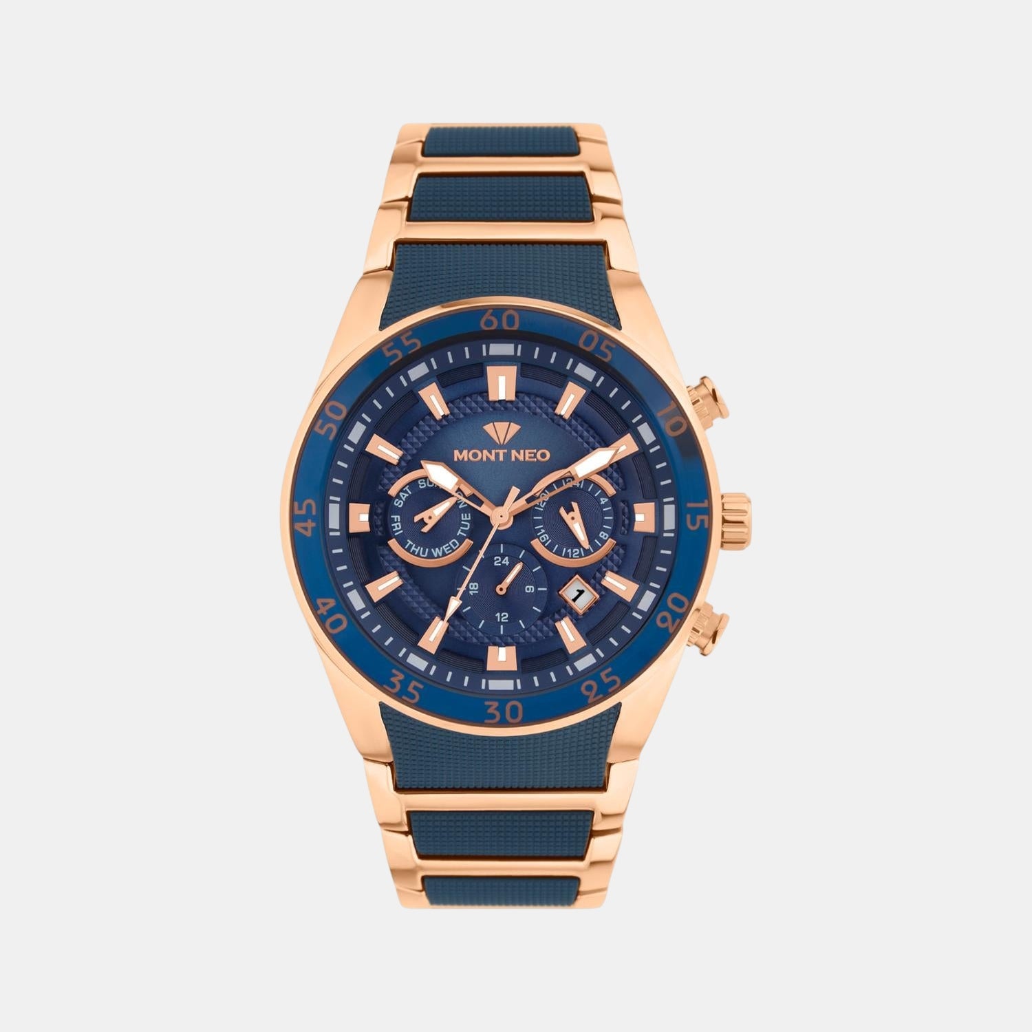 モコ Mont Neo Men Blue Metal Watch G1062M-M3505 – Just In Time Trading