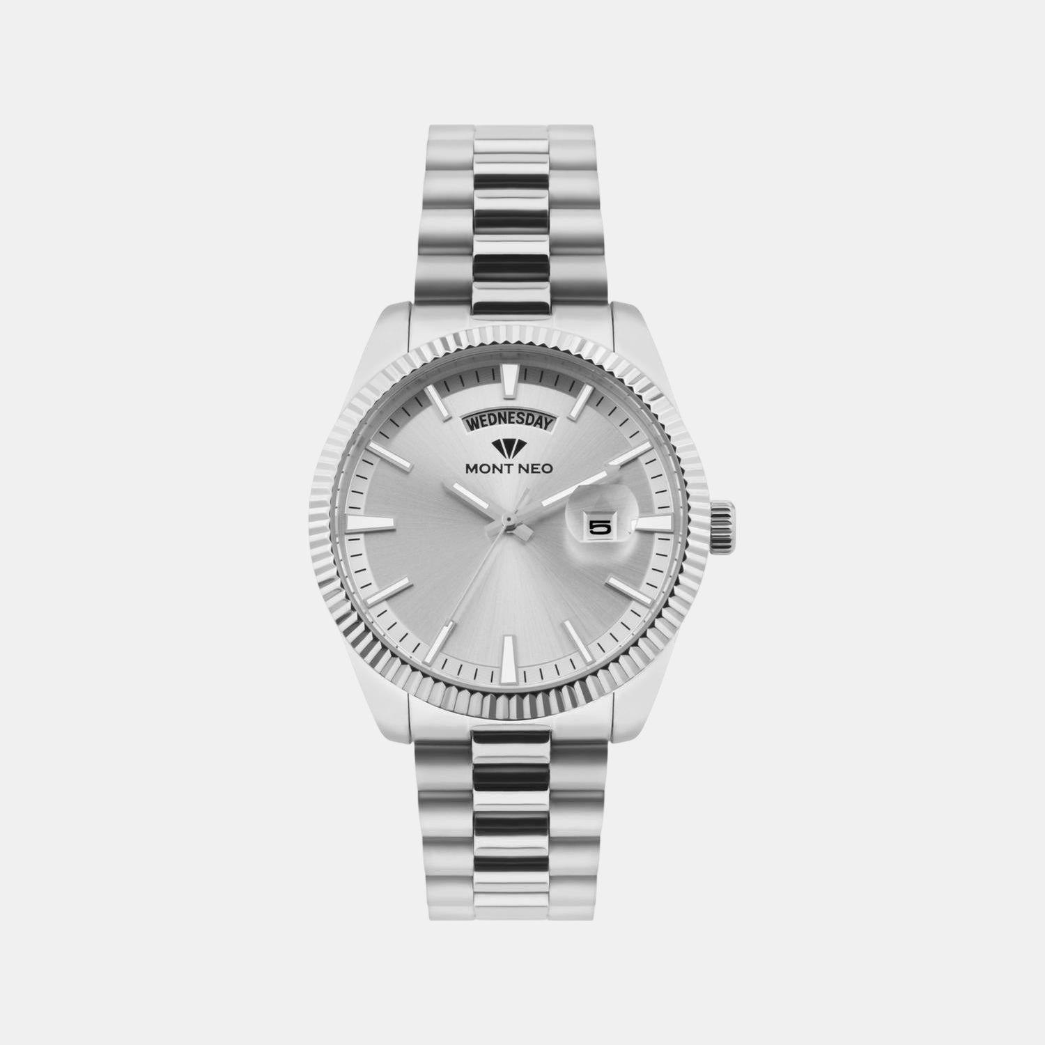 Mont Neo Men Silver Stainless Steel Watch G3505D-M1103 – Just In