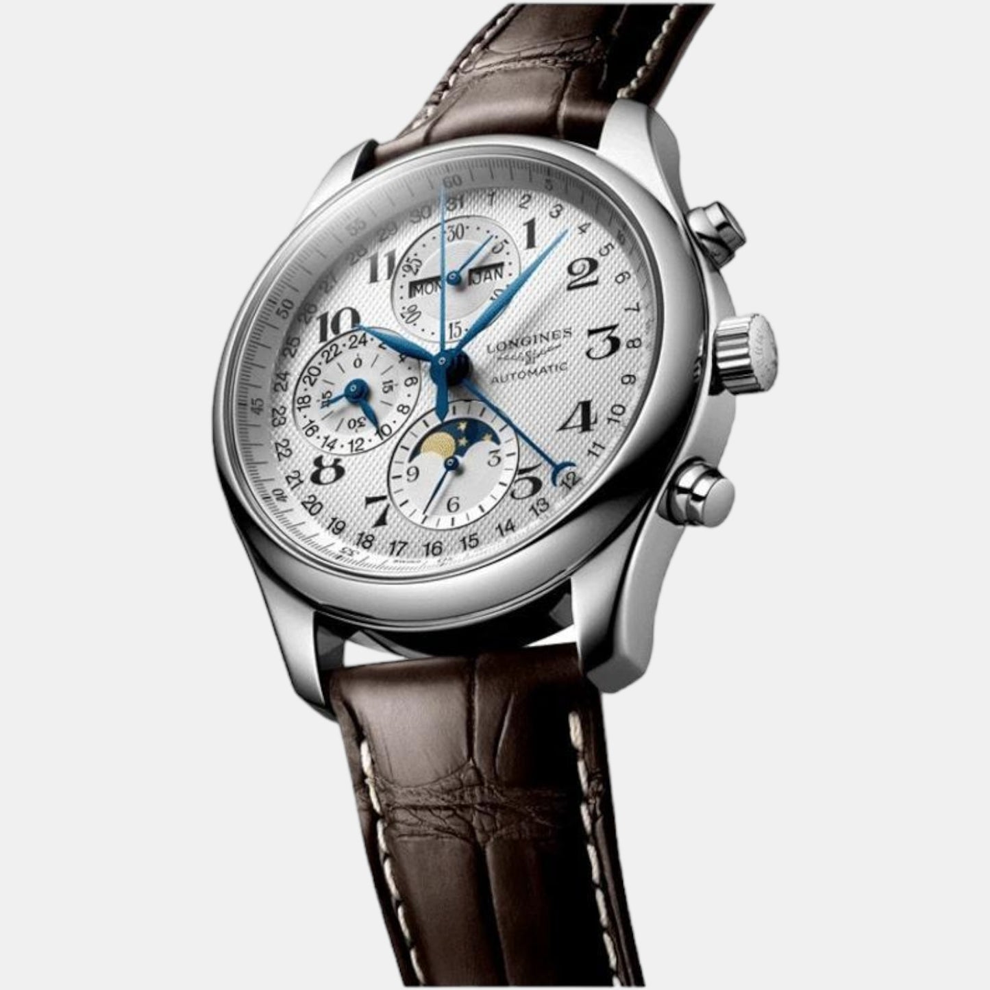 The Longines Master Male Leather Automatic Chronograph Watch L27734783