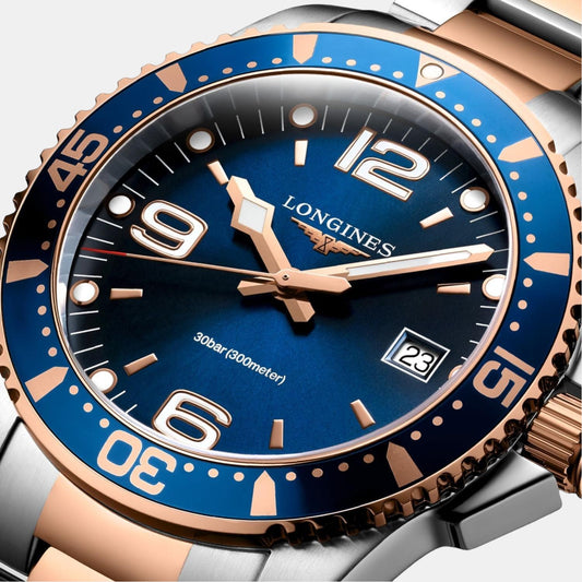 Men Quartz Blue Dial Analog Stainless Steel Watch L37403987 Longines 41 mm Round Quartz watch