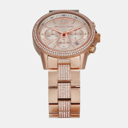 Brynn Women Quartz Rose Gold Dial Chronograph Stainless Steel Watch MK7505 Brynn Women Quartz Rose Gold Dial Chronograph Stainless Steel Watch MK7505