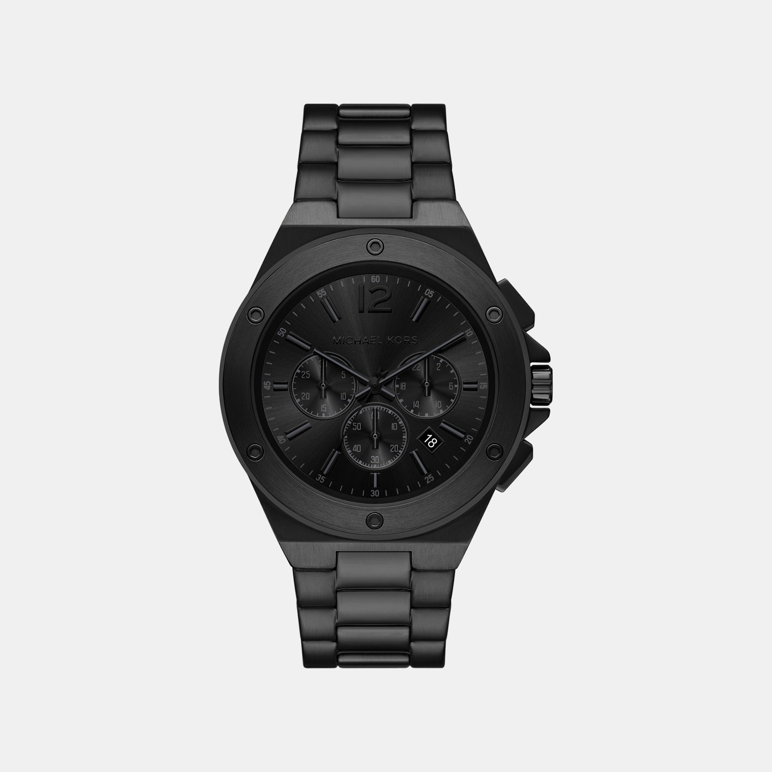 Lennox Men Quartz Black Dial Chronograph Stainless Steel Watch
