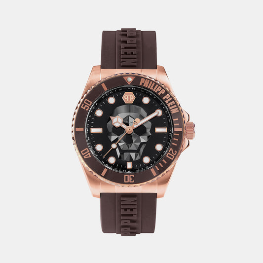 The $Kull Diver Male Brown Analog Silicon Watch PWOAA0322