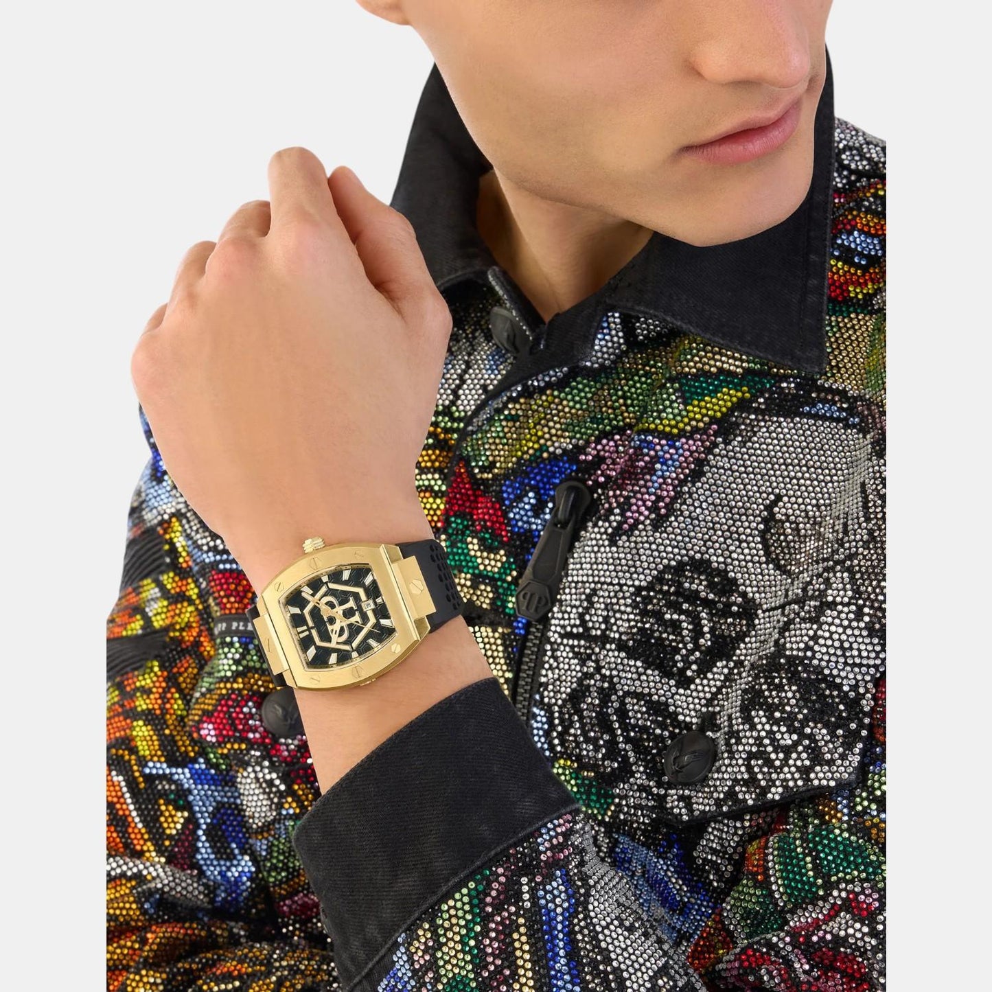 Men Quartz Black Dial Analog Silicone Watch PWPUA0424