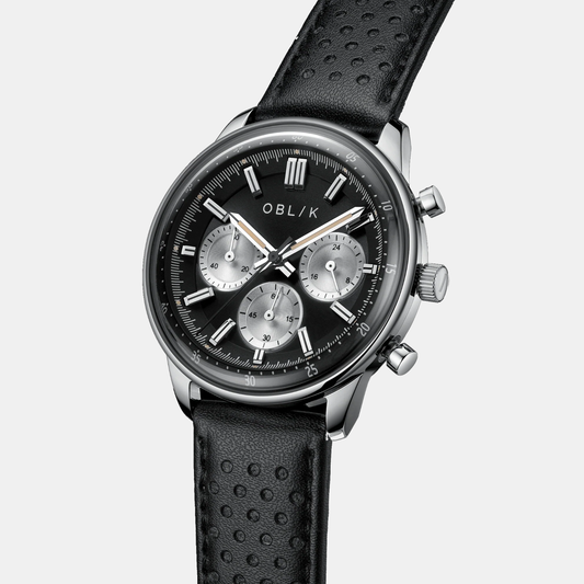 Panda Reverso Men Quartz Two Tone Dial Chronograph Leather Watch Panda Reverso Men Quartz Two Tone Dial Chronograph Leather Watch