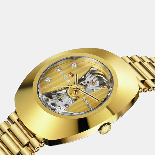 Diastar Unisex Automatic Yellow Dial Analog Stainless Steel Watch R12064263 Diastar Unisex Automatic Yellow Dial Analog Stainless Steel Watch R12064263