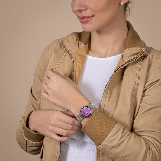 DiaStar Original Women Automatic Purple Dial Analog Stainless Steel Watch R12170333 DiaStar Original Women Automatic Purple Dial Analog Stainless Steel Watch R12170333