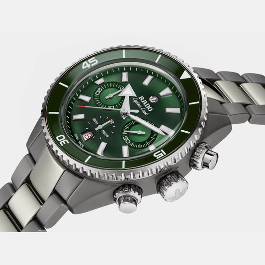 Captain Cook Men Automatic Green Dial Chronograph Ceramic Watch R32189313 Captain Cook Men Automatic Green Dial Chronograph Ceramic Watch R32189313