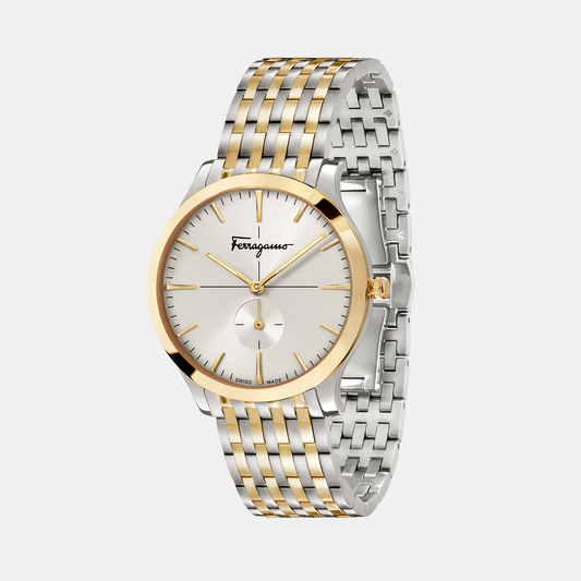 Ferragamo Slim Men Quartz White Dial Analog Stainless Steel Watch SFDE00418 Ferragamo 40 mm Round Quartz watch