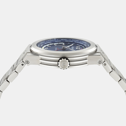 Men Quartz Blue Dial Analog Stainless Steel Watch SFHA00424 Ferragamo 43 mm Round Quartz watch