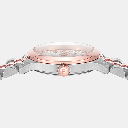 Women Quartz White & Silver Dial Analog Stainless Steel Watch SFSA00224 Ferragamo 25 mm Round Quartz watch