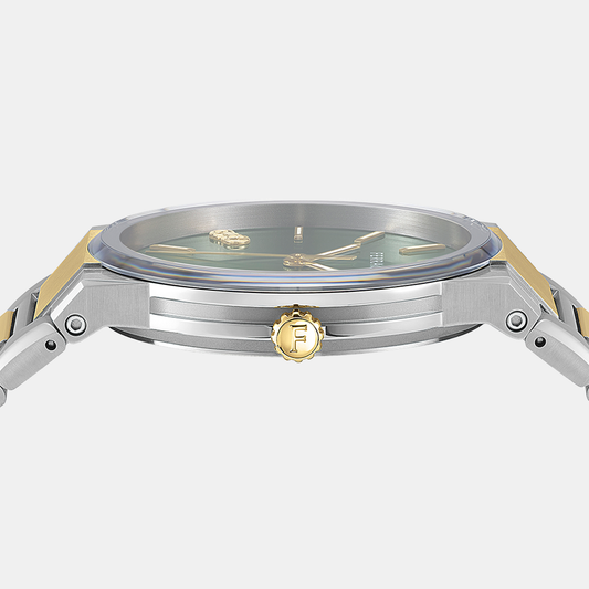 Men Quartz Green Dial Analog Stainless Steel Watch SFST00324 Ferragamo 41 mm Round Quartz watch