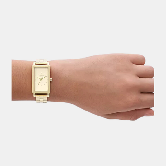 Hagen Men Quartz Gold Dial Analog Stainless Steel Watch SKW3098 Skagen 22 mm Round Quartz watch