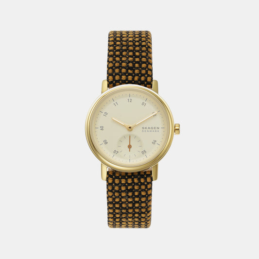 Female Kuppel Lille Two-Hand Sub-Second Brown Kvadrat Wool Watch SKW3106