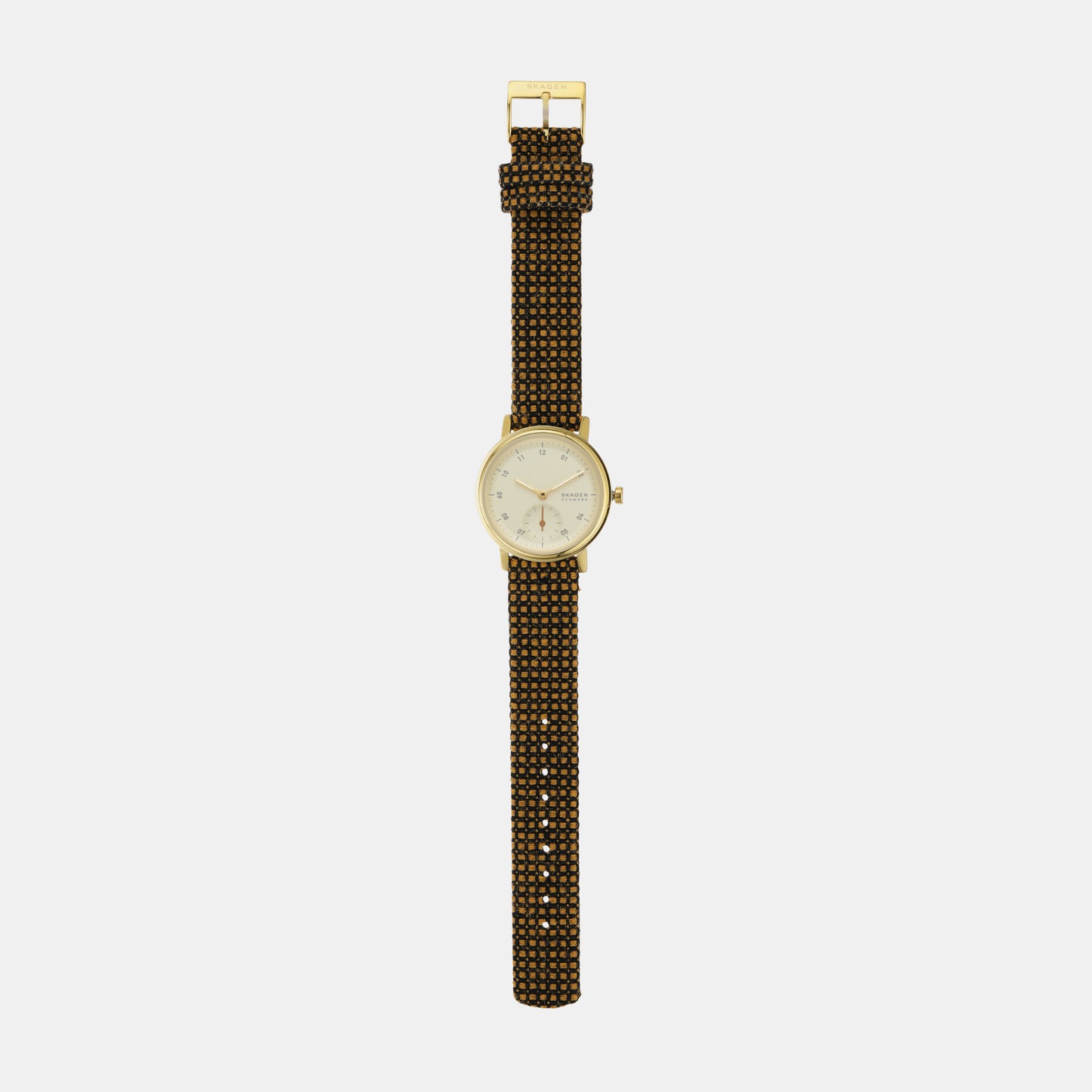 Female Kuppel Lille Two-Hand Sub-Second Brown Kvadrat Wool Watch SKW3106