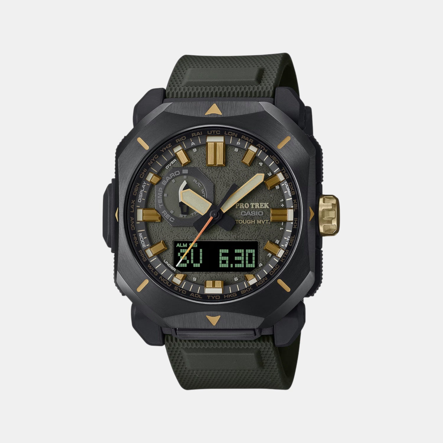 Casio Protrek Men Quartz Green Dial Analog Resin Watch SL129