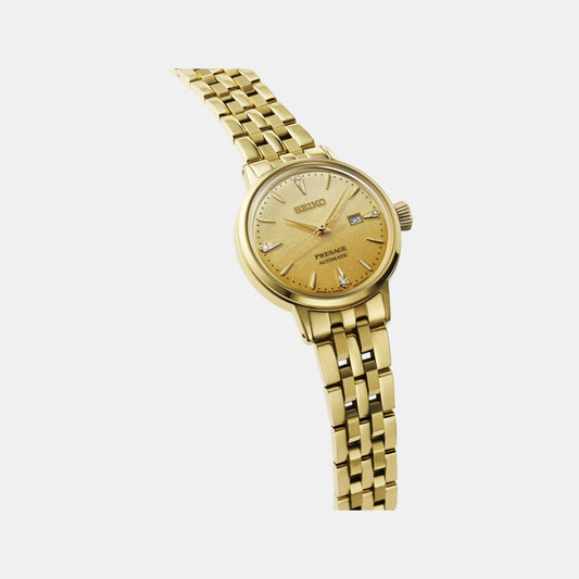 Presage Cocktail Time Women Automatic Gold Dial Analog Stainless Steel Watch SRE018J1 Presage Cocktail Time Women Automatic Gold Dial Analog Stainless Steel Watch SRE018J1