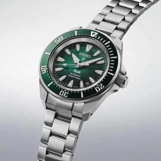 Prospex PADI 60th Anniversary 4R Compact Mechanical Diver’s Watch in Underwater Men Automatic Emerald Green Dial Analog Stainless Steel SRPL53K1 Prospex PADI 60th Anniversary 4R Compact Mechanical Diver’s Watch in Underwater Men Automatic Emerald Green Dial Analog Stainless Steel SRPL53K1
