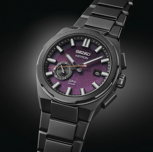 Astron GPS Solar 3X Yozakura - Cherry Blossom by night - Limited Edition Purple Dial Analog Stainless Steel Watch SSJ029J1 Seiko 42 mm Round Solar watch