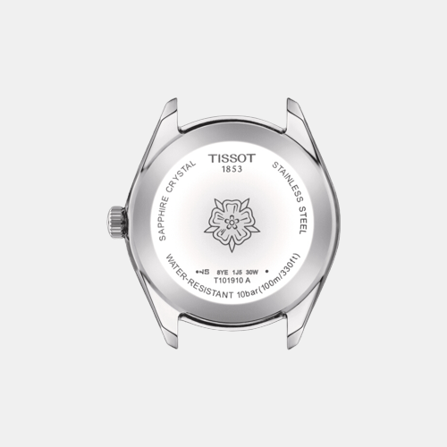 PR 100 Women Quartz White Mother Of Pearl Dial Analog Stainless Steel Watch T1019101111600 Tissot 36 mm Round Quartz watch