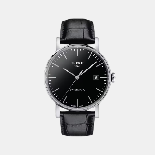 Unisex Black Automatic Leather Watch T1094071605100