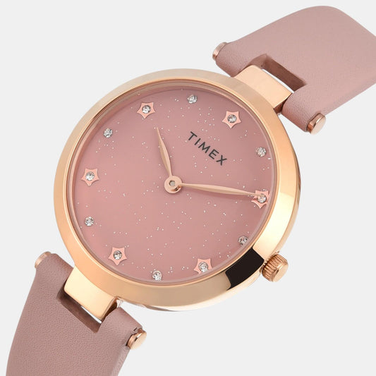 Fashion Women Quartz Pink Dial Analog Leather Watch TWEL19204 Fashion Women Quartz Pink Dial Analog Leather Watch TWEL19204