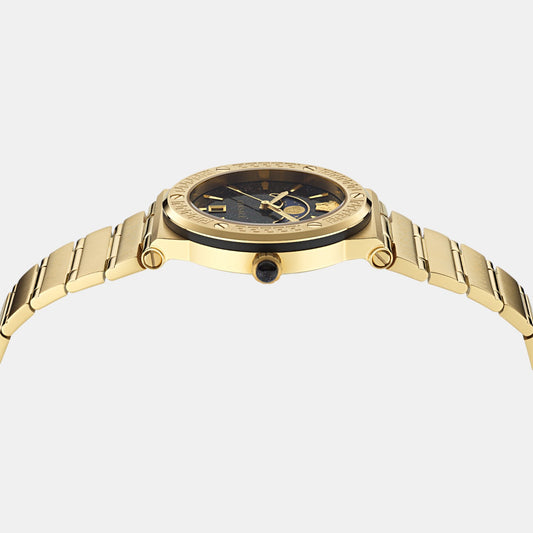 Greca Logo Moonphase Unisex Quartz Black Dial Analog Stainless Steel Watch VE7G00323 Greca Logo Moonphase Unisex Quartz Black Dial Analog Stainless Steel Watch VE7G00323