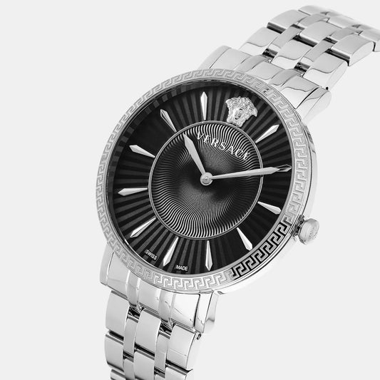 V-Eternal Women Quartz Black Dial Analog Stainless Steel Watch VEJL00924 V-Eternal Women Quartz Black Dial Analog Stainless Steel Watch VEJL00924
