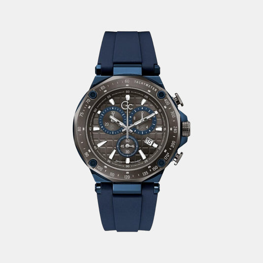 Male Blue Silicon Chronograph Watch Y81006G5MF