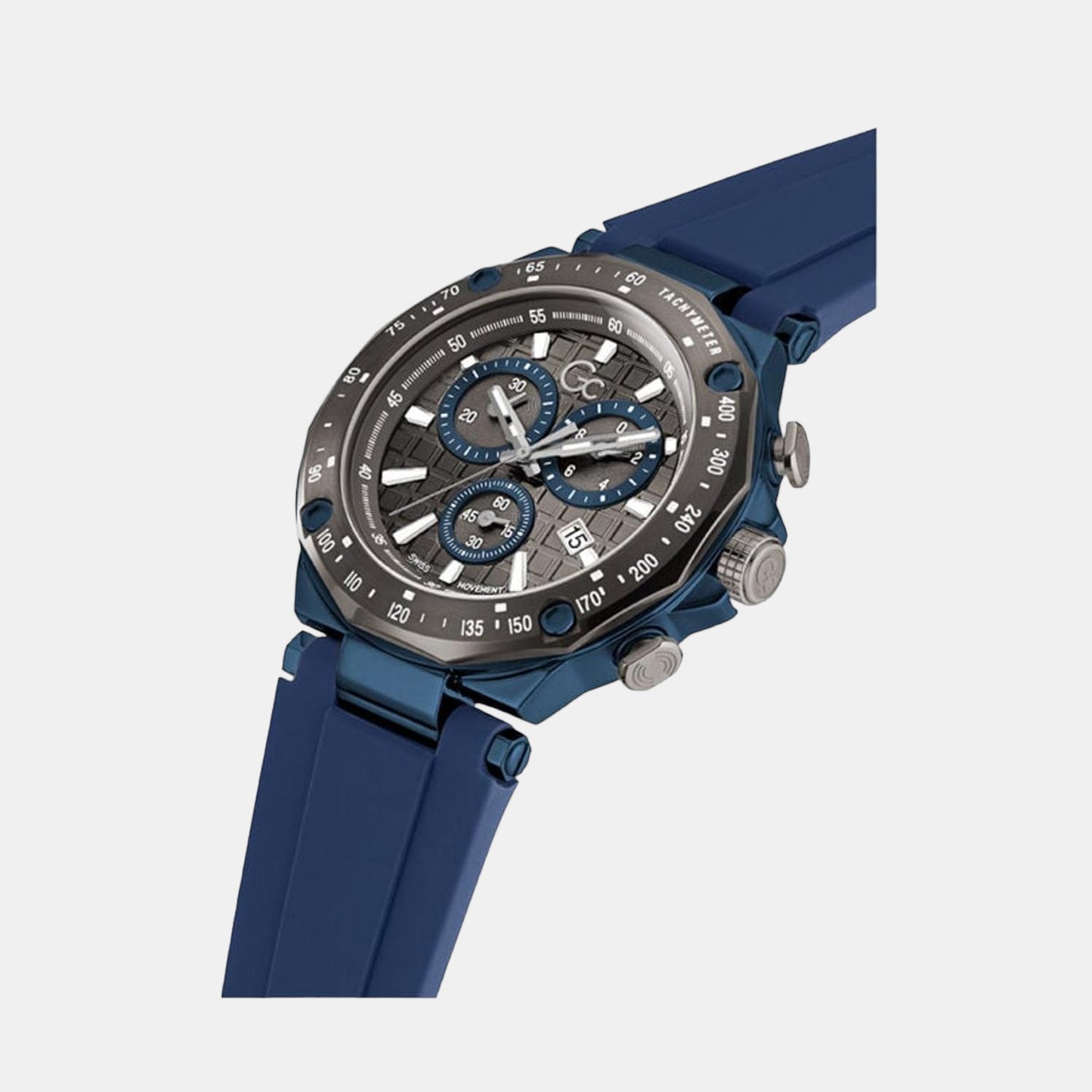 Male Blue Silicon Chronograph Watch Y81006G5MF
