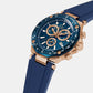 Male Blue Silicon Chronograph Watch Y81007G7MF