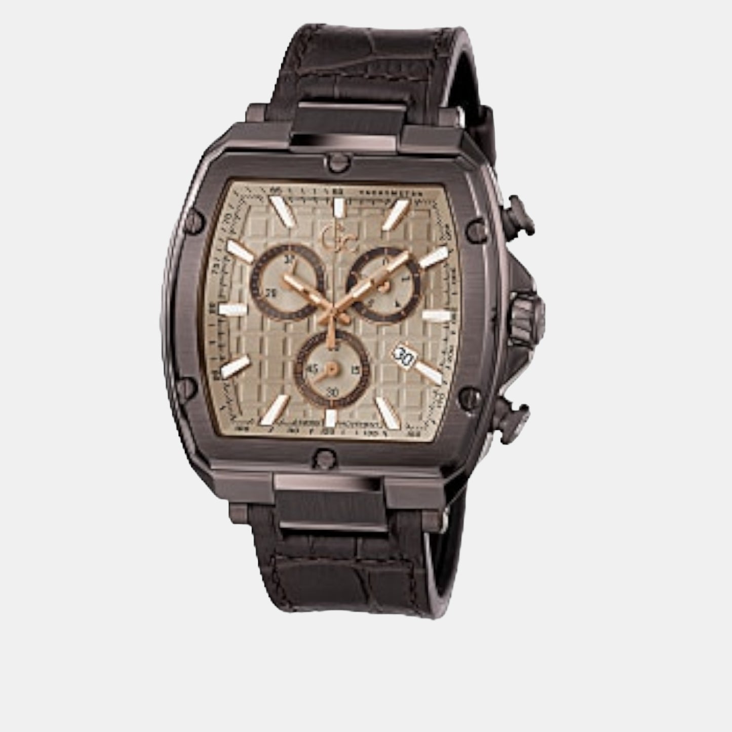 Male Beige Leather Chronograph Watch Y83008G1MF