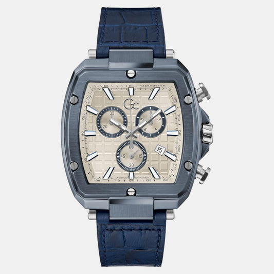 Spirit Tonneau Men Quartz Beige Dial Chronograph Flexstrap Leather Watch Y83013G1 Spirit Tonneau Men Quartz Beige Dial Chronograph Flexstrap Leather Watch Y83013G1