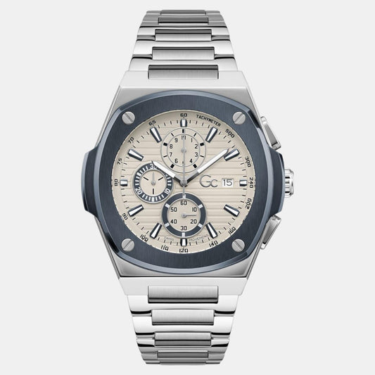 Coussin Shape Men Quartz Beige Dial Chronograph Stainless Steel Watch Y99023G1 Coussin Shape Men Quartz Beige Dial Chronograph Stainless Steel Watch Y99023G1