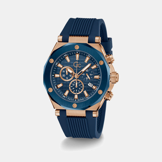 Legacy Men Quartz Blue Dial Chronograph Silicone Watch Z18006G7MF GC 44 mm Round Quartz watch