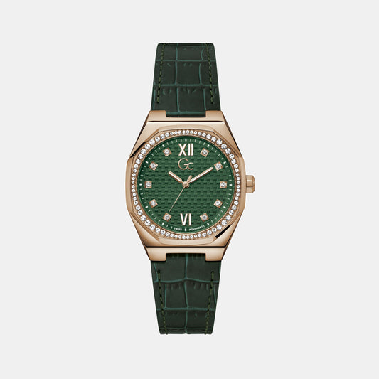 Female Green Analog Genuine Leather Watch Z25004L9MF
