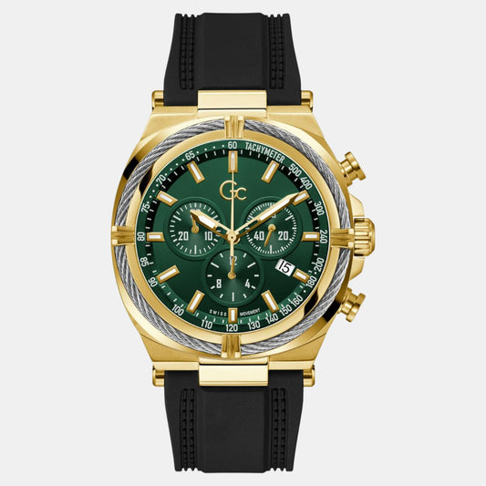 Gc Sportchic Men Quartz Green Dial Chronograph Silicone Watch Z32006G9 Gc Sportchic Men Quartz Green Dial Chronograph Silicone Watch Z32006G9