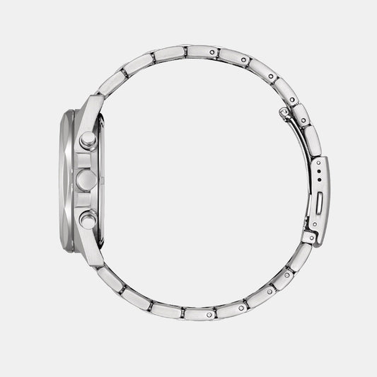 Eco-Drive Men Eco-Drive White Dial Chronograph Stainless Steel Watch CA4590-81A Citizen 43 mm Round Eco-Drive watch