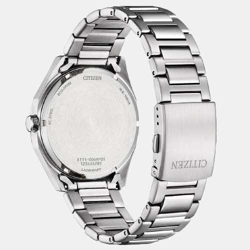 Eco-Drive Men Eco-Drive White Dial Analog Stainless Steel Watch BM7600-81A Citizen 41 mm Octagon Quartz watch