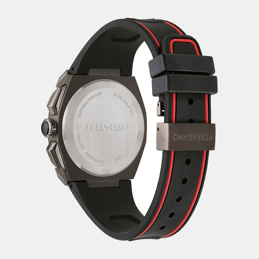 K2-Supreme Chrono 43Mm-Fw Men Quartz Black Dial Chronograph Silicone Watch SFK200323 Ferragamo 43 mm Round Quartz watch