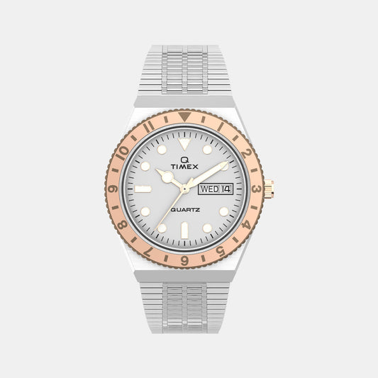 Q Timex Female Silver-Tone Analog Stainless Steel Watch TW2U95600UJ