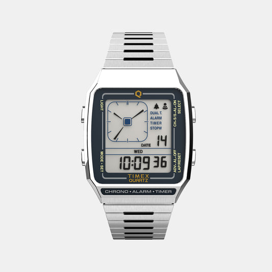 Q Timex Male Digital Stainless Steel Watch TW2U72400U9