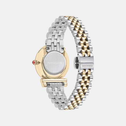 Mv-Gancini 28Mm Women Quartz Silver Dial Analog Stainless Steel Watch SFMV01423 Ferragamo 28 mm Round Quartz watch