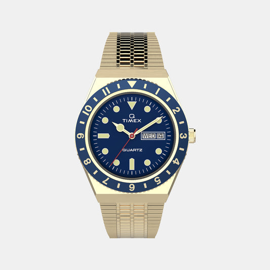 Q Timex Male Blue Analog Stainless Steel Watch TW2U62000U9
