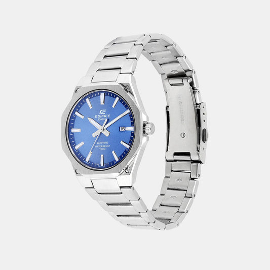 Edifice Men Quartz Blue Dial Analog Stainless Steel Watch ED602 Casio 44.8 mm Round Quartz watch