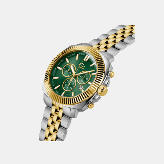 Flair Coussin Men Quartz Green Dial Chronograph Stainless Steel Watch Z46002G9MF GC 44 mm Round Chronograph watch