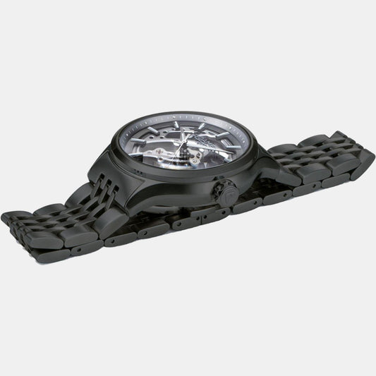 Competence Skeleton Men Quartz Black Dial Analog Stainless Steel Watch 101663 40 55 10N roamer-stainless-steel-black-analog-men-watch-101663-40-55-10n