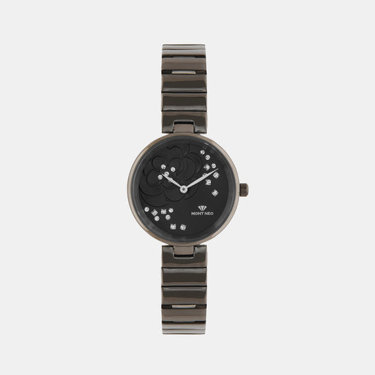 Female Grey Analog Stainless Steel Watch 7504B-M8816