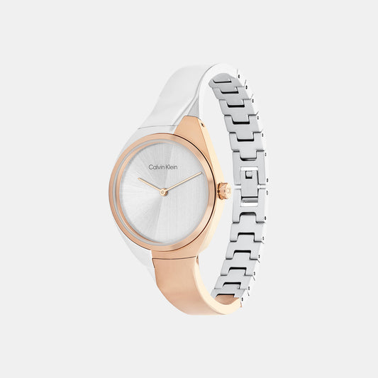 Charming Women Quartz Silver Dial Analog Stainless Steel Watch 25200237 Calvin Klein 30 mm Round Quartz watch