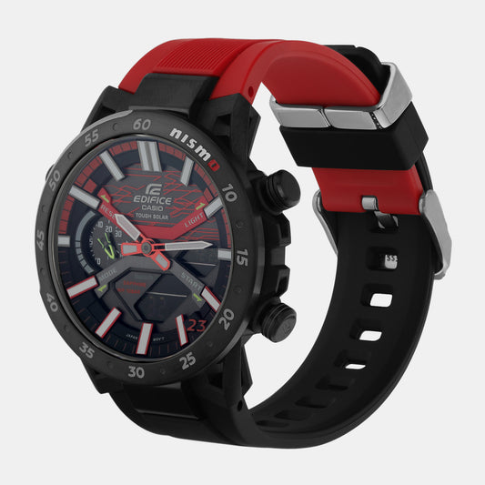 Edifice Men Quartz Black Dial Analog-Digital Resin Watch ED579 Casio 51 mm Round Quartz watch